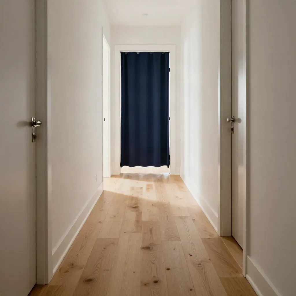 Finished hallway with protected floors, crisp trim, and daylight at the end.
